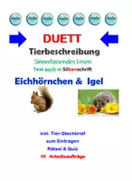 Vorschau - Arbeitsblätter - PAKET: Tierbeschreibung (Eichhörnchen & IGEL) - Deckblatt