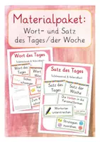 Vorschau - Arbeitsblätter - Materialpaket: Wort und Satz des Tages/ der Woche - Deckblatt