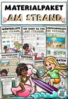 Vorschau - Arbeitsblätter - Materialpaket "Am Strand" Sommer DaZ / DaF / Deutsch - Deckblatt