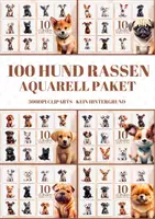 Vorschau - selbst erstellte Cliparts/Grafiken - 100 Hund Raseen Aquarell Clipart BUNDLE - Deckblatt