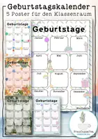 Vorschau - Poster - Materialpaket Geburtstagskalender Poster für den Klassenraum FrauCuppaTea - Deckblatt