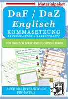Vorschau - Fördermaterial/Inklusion - DaF / DaZ: Englisch - Kommasetzung Materialpaket - Deckblatt