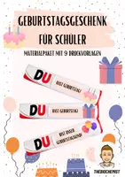Vorschau - Anderer Materialtyp - Materialpaket Geschenk zum Geburtstag Geburtstagsgeschenk - Deckblatt