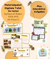 Vorschau - Unterrichtsreihen - Materialpaket Digitale Tafel Herbst, Interaktive, Sachtext, Lesekompetenz, Klasse 3, 4, 5 - Deckblatt