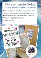Vorschau - Mal- und Bastelvorlagen - Materialpaket Klassenmotto "Konfetti" - Deckblatt