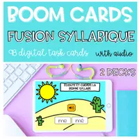 Aperçu - Apprentissages en autonomie - BUNDLE Fusion syllabique BOOM CARDS - Page de couverture
