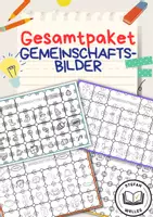 Vorschau - Mal- und Bastelvorlagen - Materialpaket - Gemeinschaftsbilder für die Klasse - Jahreszeiten - Deckblatt