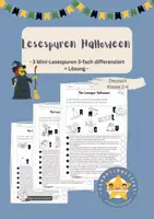 Vorschau - Arbeitsblätter - Materialpaket Lesespuren Halloween 1-3 - Leseförderung - Deckblatt