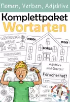 Vorschau - Stundenentwürfe - Komplettpaket - XXL - Wortarten - Nomen, Verben, Adjektive - Deckblatt