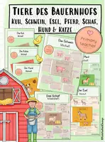Vorschau - Unterrichtsreihen - Tiere des Bauernhofes: Kuh, Schwein, Schaf, Esel, Pferd, Hund & Katze - Deckblatt