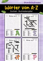 Vorschau - Spiele - Wörter von A-Z Alphabet Suchsel - Buchstabengitter Materialpaket - Deckblatt