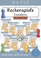 Vorschau - Spiele - Rechenspiele Einmaleins - mehrfach differenziert - Wachsendes Paket - Deckblatt