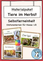 Vorschau - Unterrichtsreihen - Materialpaket - Tiere im Herbst Klasse 1/2 - Deckblatt