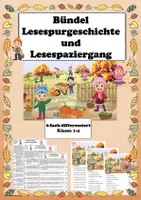 Vorschau - Arbeitsblätter - Materialpaket Lesespur und Lesespaziergang Herbst Bündel - Deckblatt