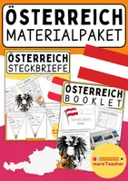 Vorschau - Stundenentwürfe - MATERIALPAKET: Österreichs Bundesländer (Wimpelkette) + Österreich Booklet mit Arbeitsblättern - Deckblatt
