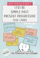 Vorschau - Arbeitsblätter - Materialpaket Task Cards Simple Past und Present Progressive - Deckblatt