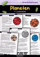 Vorschau - Arbeitsblätter - 12 Planeten Lückentexte - Materialpaket - Deckblatt