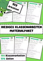 Vorschau - Arbeitsblätter - Klassenarbeiten - riesiges Materialpaket Bundle Klasse 1 - 12 - Deckblatt