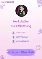 Vorschau - Arbeitsblätter - Materialpaket Zellatmung - Glykolyse, Citratzyklus und Armungskette - Deckblatt