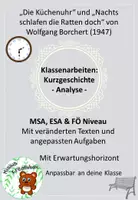 Vorschau - Arbeitsblätter - 2 Klassenarbeiten MSA, ESA&FÖ von W. Borchert, 1947 - Deckblatt