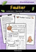 Vorschau - Arbeitsblätter - Faultier Materialpaket - Sparpaket - Deckblatt