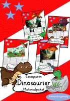 Vorschau - Arbeitsblätter - Materialpaket Lesespuren Dinosaurier (4-fach differenziert) - Deckblatt