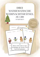 Vorschau - Arbeitsblätter - DREI Mathematische Weihnachtsrätsel im ZR 1000 im SPARPAKET (Klasse 3/4) - Deckblatt