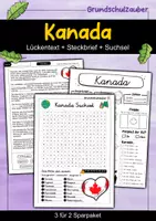 Vorschau - Arbeitsblätter - Kanada - Sparpaket - Materialpaket - Deckblatt