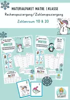 Vorschau - Arbeitsblätter - Materialpaket Rechenspaziergang, Zahlenspaziergang Winter Klasse 1, ZR 10, 20 - Deckblatt