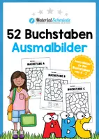 Vorschau - Arbeitsblätter - Bundle: 52 Ausmalbilder Buchstaben A-Z - Deckblatt