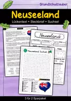 Vorschau - Arbeitsblätter - Neuseeland - Sparpaket - Materialpaket - Deckblatt