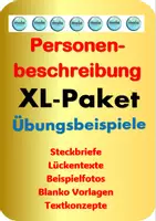 Vorschau - Stundenentwürfe - Personenbeschreibung XL Paket mit Übungsbeispielen - Deckblatt
