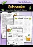 Vorschau - Arbeitsblätter - Schnecke Materialpaket - Sparpaket - Deckblatt