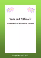 Vorschau - Arbeitsblätter - Materialpaket Akkusativ und Dativ für DaF A1 und A2 - Deckblatt