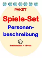 Vorschau - Stundenentwürfe - Personenbeschreibung: Spiele-Set (4 Teile=1Preis) - Deckblatt