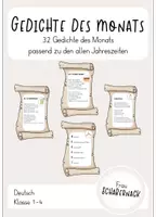 Vorschau - Arbeitsblätter - Gedichte des Monats passend zu allen Jahreszeiten - Materialpaket - Deckblatt