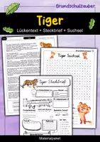 Vorschau - Arbeitsblätter - Tiger Materialpaket - Sparpaket - Deckblatt