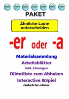 Vorschau - Spiele - - er oder - a am Wortende -einfach bis schwer - Deckblatt