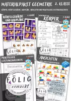 Vorschau - Arbeitsblätter - Materialpaket Geometrie - Körper, Würfelgebäude und Baupläne, Ansichten - Deckblatt