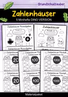 Vorschau - Arbeitsblätter - Zahlenhäuser Minihefte Komplettpaket ZR 10-1000 Dino Version Materialpaket - Deckblatt