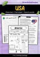 Vorschau - Arbeitsblätter - USA - 3 for 2 savings package - Material package (English) - Deckblatt