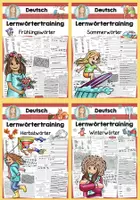 Vorschau - Arbeitsblätter - Lernwörter zu allen Jahreszeiten | Lernwörtertraining Materialpaket | Deutsch Klasse 1-4 - Deckblatt
