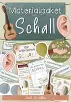 Vorschau - Stundenentwürfe - Schall Materialpaket - Forscherheft, Bildkarten, Stationenlernen & Experimente - Deckblatt