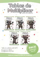 Vista previa - Hojas de trabajo - PACK Tablas de Multiplicar del 6 al 10 - Portada