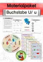 Vorschau - Arbeitsblätter - Materialpaket Buchstabeneinführung U/ u - Deckblatt