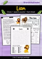 Vorschau - Arbeitsblätter - Lion - 3 for 2 economy package - Material package (English) - Deckblatt