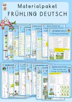 Vorschau - Stationenlernen - Frühling, Deutsch, 1/2 Klasse u. DAZ, Materialpaket wachsend - Deckblatt