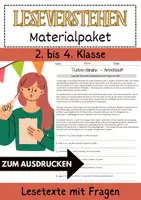 Vorschau - Arbeitsblätter - 10 Leseverstehen Arbeitsblätter mit Fragen Lesetexte Lesetraining 2 Klasse bis 4 Klasse - Deckblatt