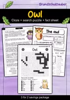 Vorschau - Arbeitsblätter - Owl - 3 for 2 economy package - Material package (English) - Deckblatt
