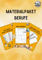 Vorschau - Arbeitsblätter - Materialpaket Berufe mit vier kreativen Arbeitseinheiten | Berufswahl, Beruf, Interview, Traumberuf, Berufsorierntierung, Berufe Grundschule - Deckblatt